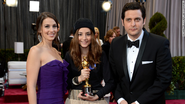 Sofia Alves, center, from the Make-A-Wish Foundation with TV personalities Angie Greenup and Ben Gleib