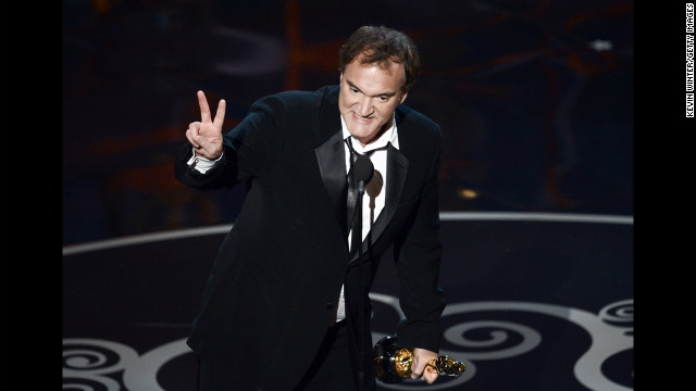 "Django Unchained" writer/director Quentin Tarantino accepts the award for best original screenplay. "It's the writer's year man," he said. "Peace out."