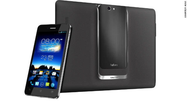 Asus' phablet is the PadFone Infinity: A five inch smartphone that, once slotted into a dock, becomes a 10.1 inch tablet.