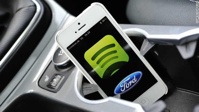 Ford has teamed up with Spotify to bring the music-streaming service to its Ford Sync AppLink cars in Europe. It's Ford SYNC AppLink allows drivers to control smartphone apps from the driver's seat, using voice control. 