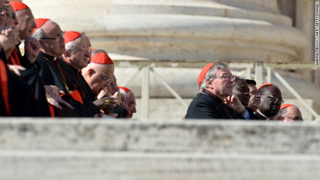 Cardinals listen to the pope.