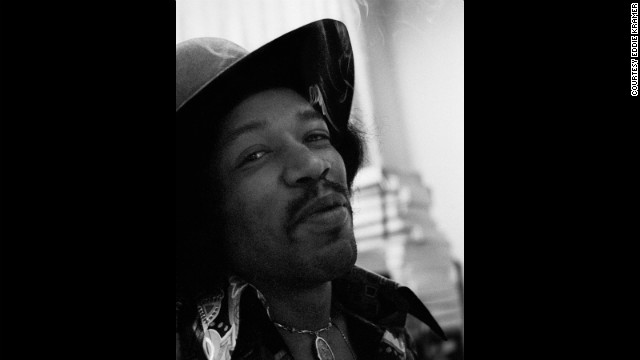 <strong>Hendrix records "Electric Ladyland" at the Record Plant in 1968:</strong><!-- -->
</br>"Even though Jimi smoked grass he was never too stoned to work diligently and with tremendous focus on the task at hand. He had just smoked a huge joint and was very happy and gave me a knowing smile, which I call the glint in the eye." --<i> Eddie Kramer</i>