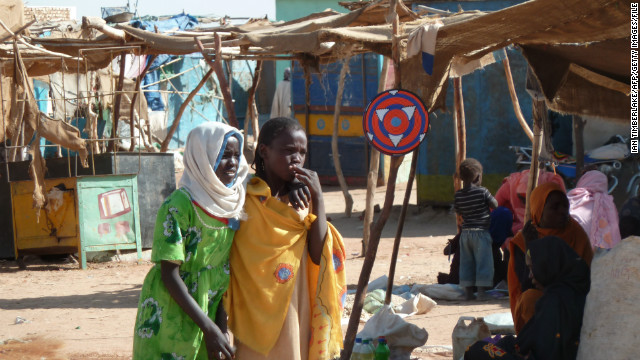 The Darfur conflict began in 2003. The U.N. estimates that by 2008, 300,000 people had been killed, and more than 3 million displaced.<!-- -->
</br>Pictured, two girls in the Abushouk camp for internally displaced persons, in North Darfur, in January 2012.