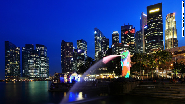 Singapore's skyline and iconic Merlion on March 28, 2012. The city-state is Asia's most innovative city for its ability to attract global talent and high livability, says Solidiance, a strategy consulting firm.