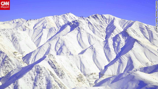 Snow covers the central highlands region of Afghanistan. Iqbal Ahmad Oruzgani captured this and <a href='http://ireport.cnn.com/docs/DOC-914085'>other stunning views</a> from a plane.