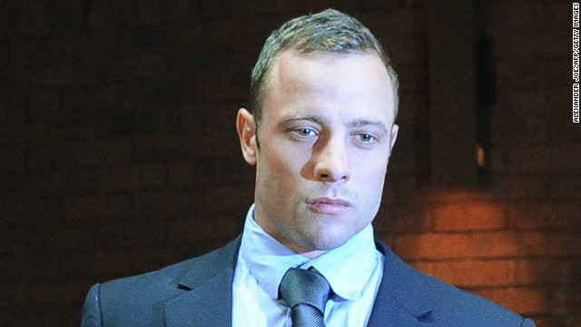 South African Olympic sprinter Oscar Pistorius appears at the Magistrate Court in Pretoria on February 22, 2013. 