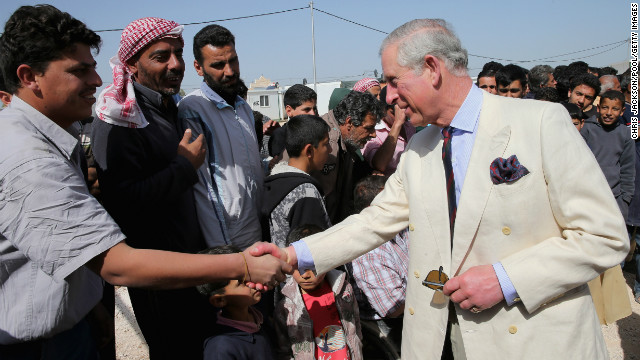 Prince Charles visits refugee camp in Jordan