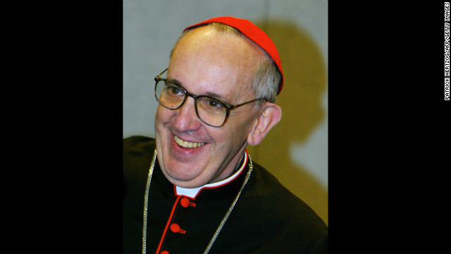 Bergoglio smiles during a news conference at the Vatican in October 2003. during celebrations marking the 25th anniversary of Pope John Paul II's election.