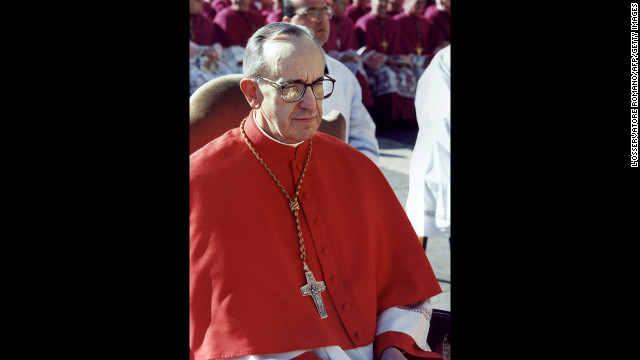 Then-Archbishop of Buenos Aires Bergoglio is seen in Vatican City in this undated photo. He's the first non-European pope in the modern era and the first South American pope.