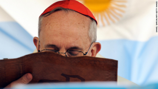 Bergoglio delivers his homily at the church of St. Cajetan in Buenos Aires on August 7, 2009. 