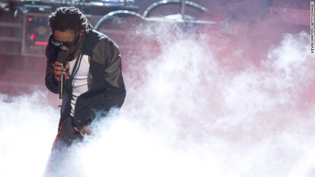 Rapper Lil Wayne performs onstage during the 2008 BET Awards.