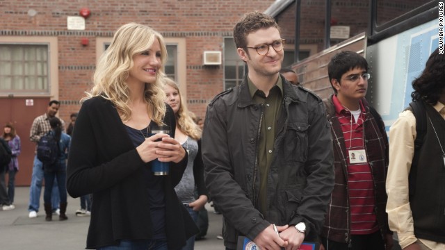 Timberlake and Diaz put their breakup behind them to co-star in 2011's "Bad Teacher."