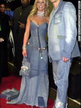 Timberlake and Britney Spears dated from 1999 to 2002. Here, in 2001, the pair attend the American Music Awards in matching denim.