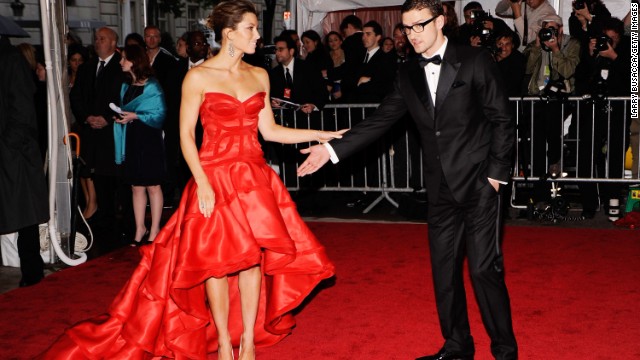 Jessica Biel and Timberlake, who were first linked in 2007, attend the Costume Institute Gala at the Metropolitan Museum of Art in 2009.