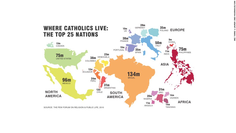 Catholic world map