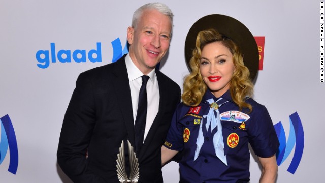 'Boy Scout' Madonna gives Anderson Cooper GLAAD award