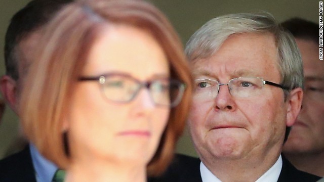 Kevin Rudd (right) has declined to challenge Prime Minister Julia Gillard (left) for the Australian leadership.
