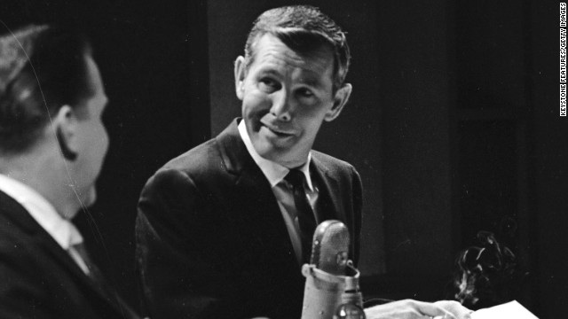 Johnny Carson's 30 years as a host on the show made him a talk show icon. Carson, who hosted from 1962 to 1992, set the standard for late night show formats and style. Pictured, Carson speaks to a guest, 1964. 