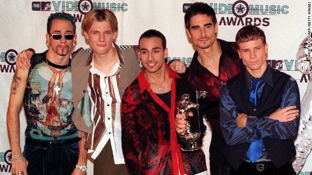 The Backstreet Boys -- <a href='http://marquee.blogs.cnn.com/2010/11/22/backstreet-boys-and-nkotb-recording-a-single-together/?iref=allsearch' >who are back, by the way</a> -- won the devotion of scores of fans with sweet songs like "Quit Playing Games (With My Heart)" and "As Long As You Love Me." From left: A.J. McLean, Nick Carter, Howie Dorough, Kevin Richardson and Brian Littrell at the MTV Video Music Awards in 1998.