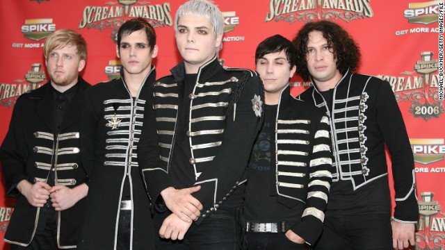 The band My Chemical Romance pose in the press room for Spike TV's 