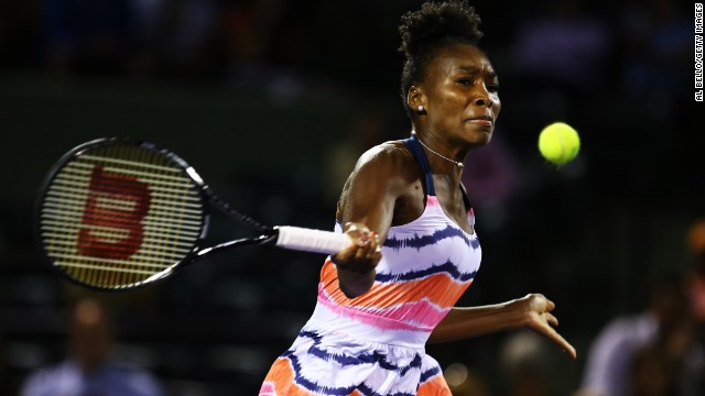 Venus Williams was forced to withdraw from the tournament after complaining of a lower back injury. The three-time Miami winner, who was set to face fellow American Sloane Stephens in the third round, hopes to return to action next month.