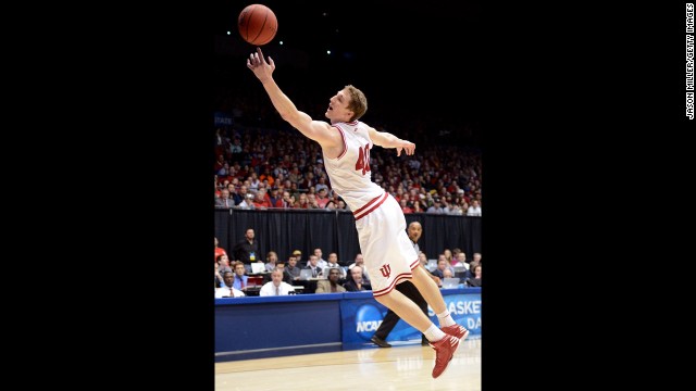 Cody Zeller of Indiana lunges for the ball on March 24.