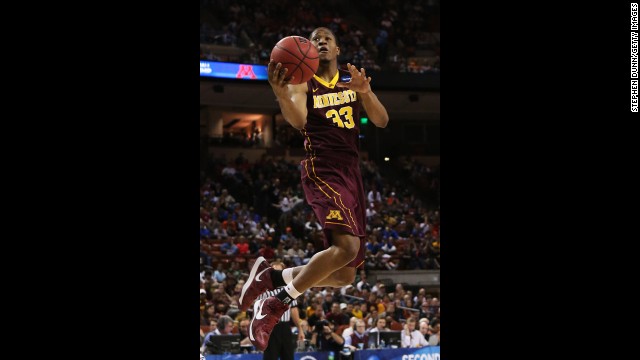 Rodney Williams of Minnesota goes up for a shot on March 24.