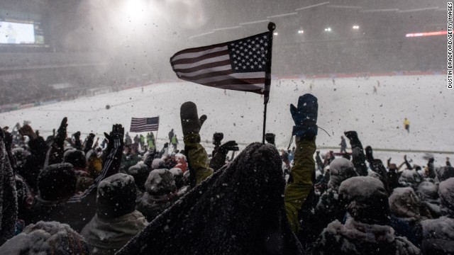 The U.S. flag flies high at Dick's Sporting Goods Park in Commerce City, Colorado on Friday, when Jurgen Klinsmann's team took on Costa Rica in a 2014 FIFA World Cup qualifier.