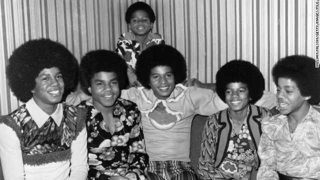 The brothers who composed the Jackson 5 -- from left, Jermaine, Tito, Jackie, Michael and Marlon, here in 1972 with brother Randy in the background -- sparked an intense fandom with hits like "I'll Be There" and "Never Can Say Goodbye."