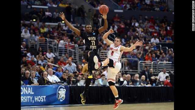 Cleanthony Early of Wichita State, left, and Aaron Craft of Ohio State go after a loose ball on March 30.