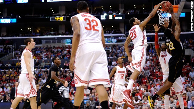 Carl Hall of Wichita State goes up for a shot on March 30.