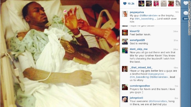 Peyton Siva posted a photo of Ware in the hospital with the trophy.