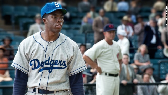 Chadwick Boseman stars as Jackie Robinson in 