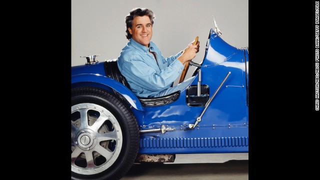 Leno, known for his love of cars, promotes his fifth season as "The Tonight Show" host with this unique set of wheels. He landed the talk-show gig when Johnny Carson retired in 1992.