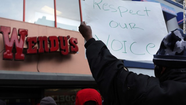 New York fast food workers protest, demand higher pay