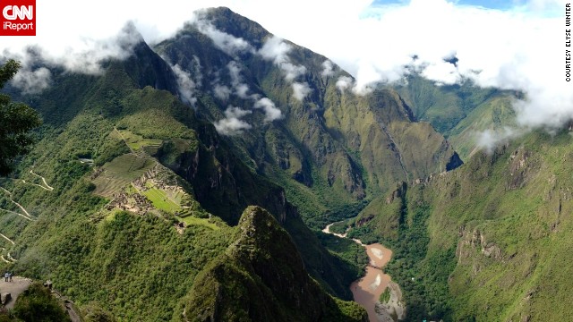 This photo of Machu Picchu (at left) and its surrounding peaks was taken from <a href='http://ireport.cnn.com/docs/DOC-911377'>Huayna Picchu</a>, which towers over the ancient Incan site.