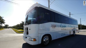 Estella\'s Brilliant Bus travels to schools, shelters and community centers throughout Palm Beach County, Florida.