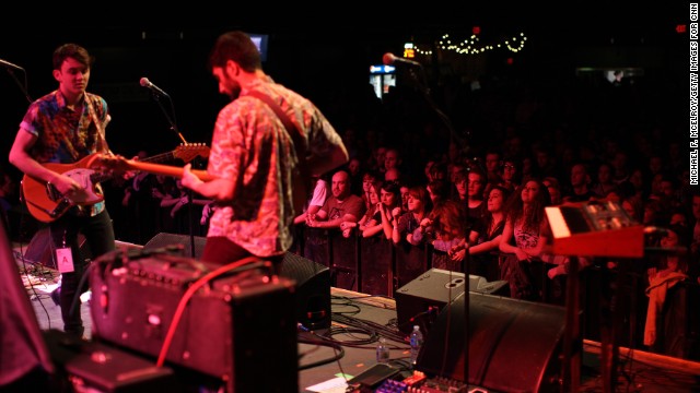 Fans watch Australian band San Cisco perform at the CD102.5 Day concert.