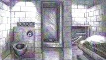 Tommy Silverstein drew this image of his solitary confinement cell in Colorado.