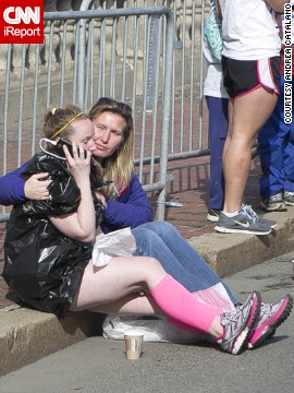 As police led runners down a secure area, Catalano saw a woman run up crying uncontrollably. She was wondering if her husband, who was at the finish line, was OK. Someone provided her with a phone, and she was able to contact her husband and make sure he was safe. 