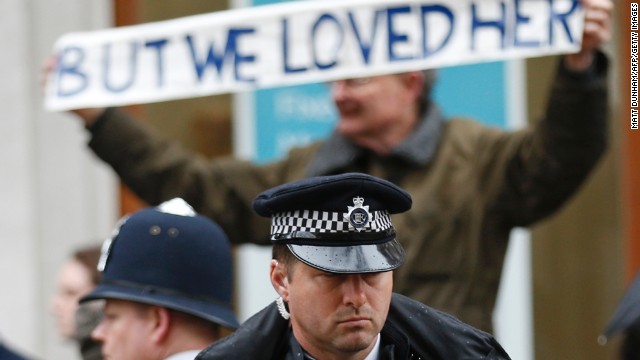 A British police officer stands guard. More than 4,000 officers were on duty for the event.