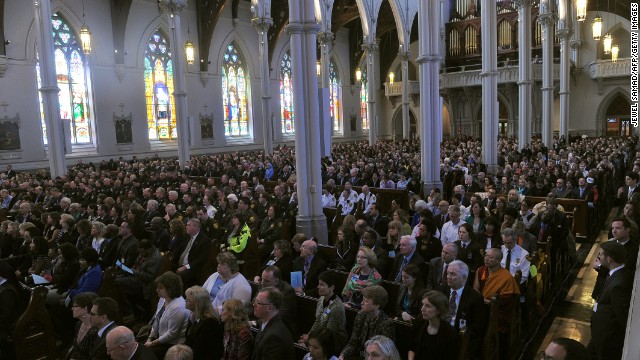 Mourners filled the cathedral in Boston on April 18 for the the interfaith service.