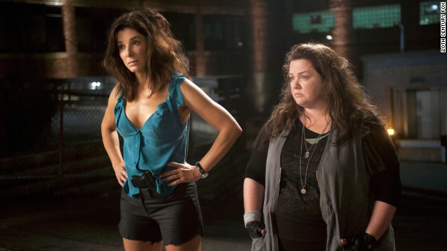 Sandra Bullock stars as Special Agent Sarah Ashburn and Melissa McCarthy stars as Det. Shannon Mullins in 