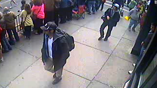 The FBI released photos and video on April 18 of two men it called suspects in the deadly bombings and pleaded for public help in identifying them. The men were photographed walking together near the finish line.