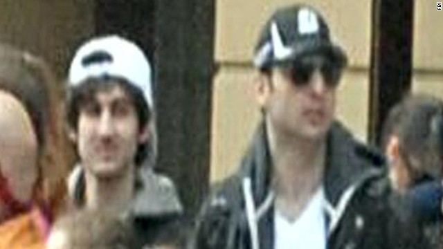 The FBI later identified the suspects as Dzhokhar Tsarnaev, left, and his brother Tamerlan Tsarnaev.