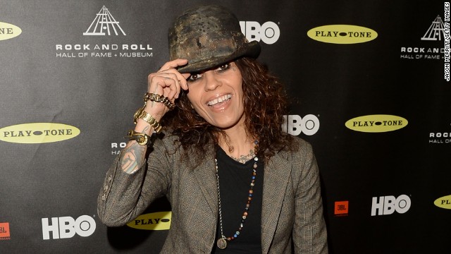 Singer/songwriter Linda Perry arrives at Los Angeles' Nokia Theatre.