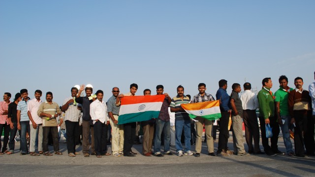 Thousands of Indian workers were given the day off by their employers and given free tickets to watch India play at the tournament, even though most were ardent cricket fans. Many spoke of their relief at working in Doha, rather than any of the other Gulf cities near by. 
