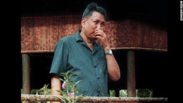 This undated photo, which may have been taken in 1989, shows Pol Pot, the former leader of the Khmer Rouge. He was under house arrest when he died in 1998 and never faced charges for the slaughter under his reign.