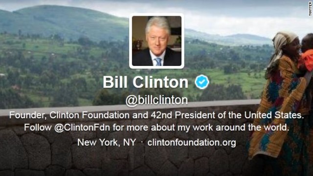 @BillClinton tweets, abandons @PrezBillyJeff