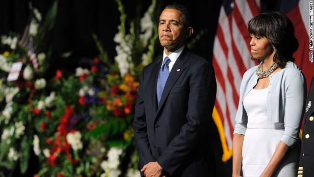 U.S. President Barack Obama attends a memorial service at Baylor University in Waco, Texas, on April 25. The memorial was held for those killed in the blast at a Texas fertilizer plant. Fourteen people, nearly all first responders, died in an explosion at the West Fertilizer Co. on April 17. See photos from the explosion.